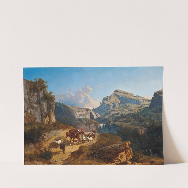 Herding goats on a mountain pass by András Markó