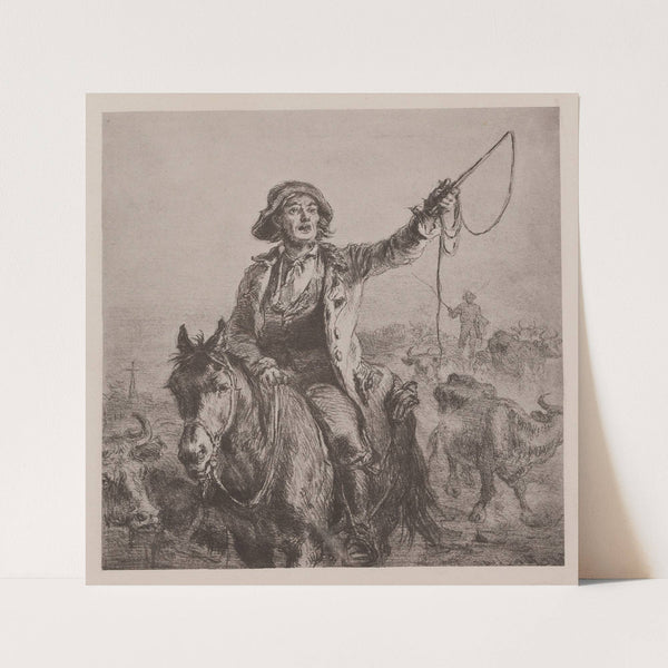 Herdsman driving cattle by Felix Octavius Carr Darley