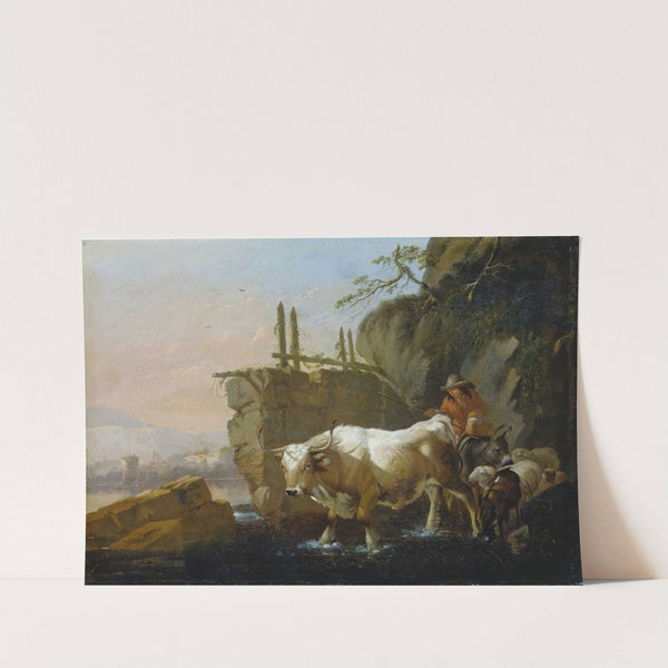 Herdsmen Driving Cattle through a Ford (1670) by Johann Heinrich Roos