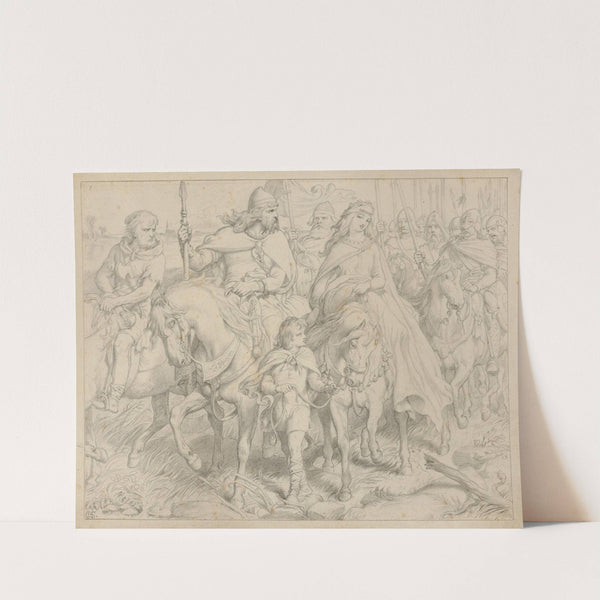 Hereward the Wake, Last of the English; Hereward guides Alftruda to a place of safety. by Henry Courtney Selous