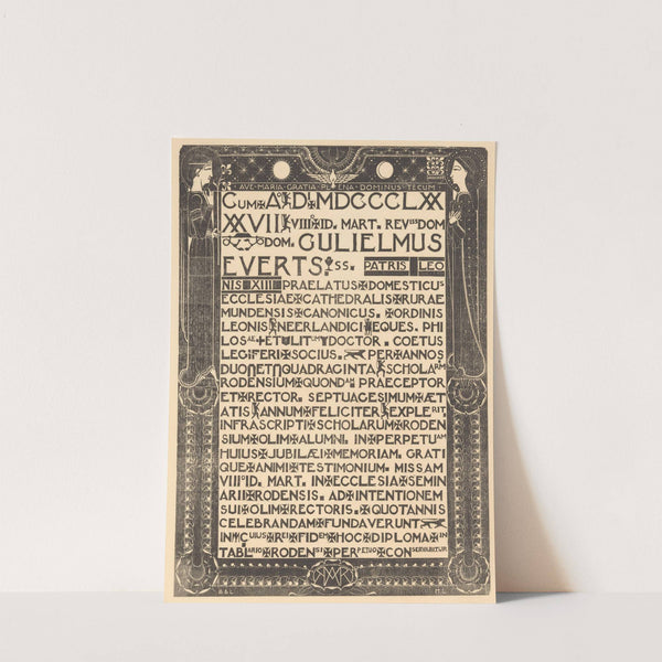 Herinneringsblad aan Willem Everts (1897) by Mathieu Lauweriks