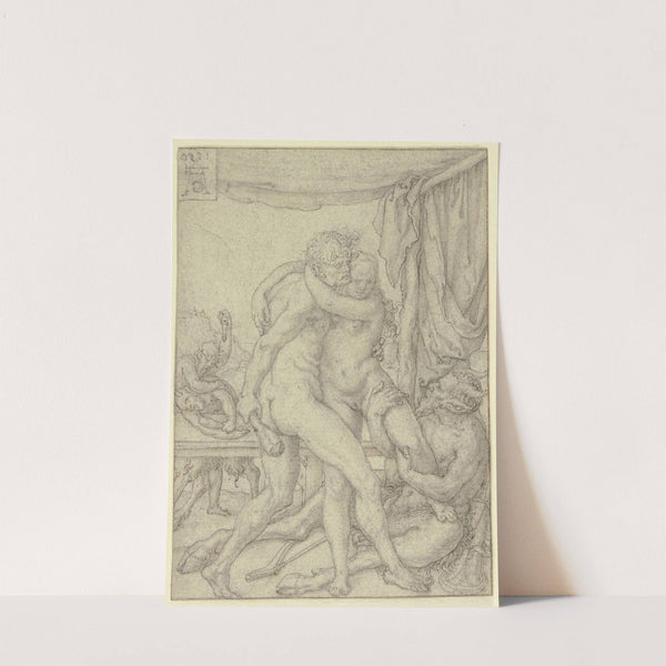 Herkules verhindert die Entführung der Hippodamia by Heinrich Aldegrever