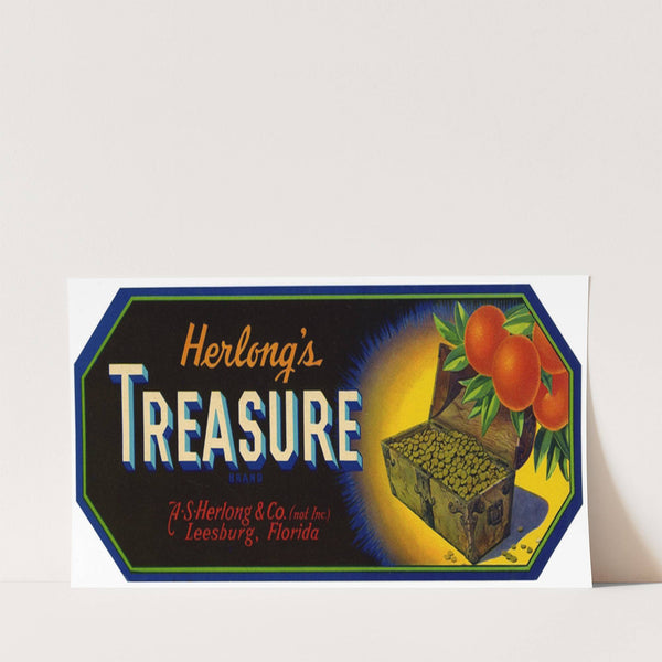 Herlong’s Treasure Brand Citrus Label (1930-1950)