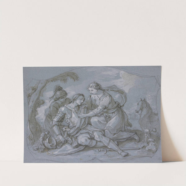 Herminia bei dem verwundeten Tankred (ca 1755) by Charles-Joseph Natoire