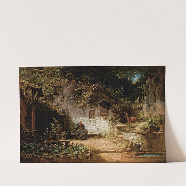 Hermit mending his nets by Carl Spitzweg