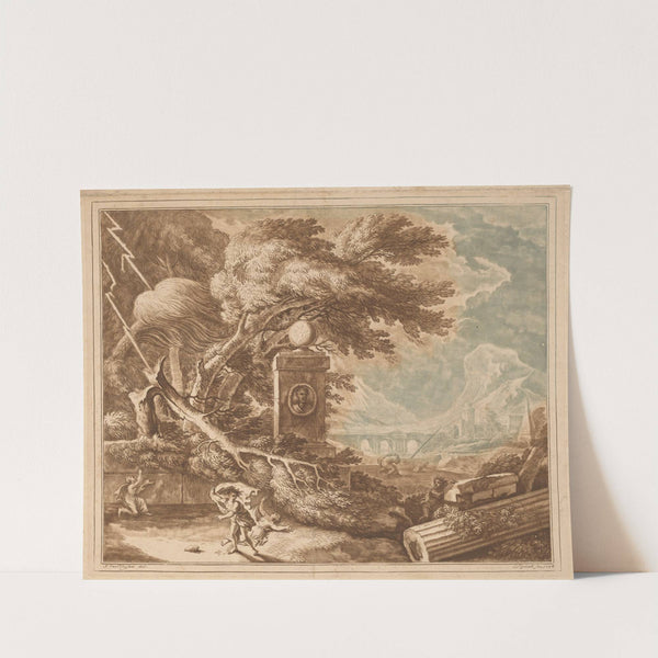 Heroic Stormy Landscape (1724) by Elisha Kirkall