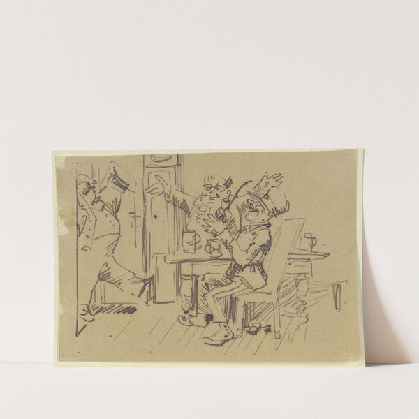 Herr Knopp wird im Wirtshaus begrüßt by Wilhelm Busch