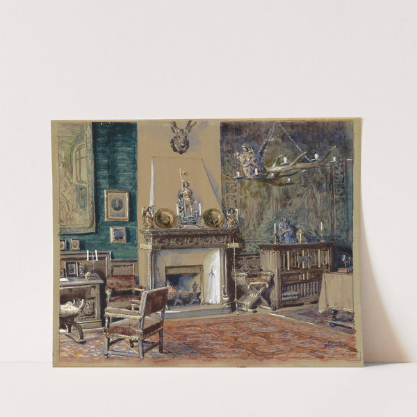 Herrenzimmer mit Kamin by Franz Poledne