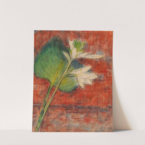 Herzblatttlilien auf rotem Grund (1934) by Christian Rohlfs