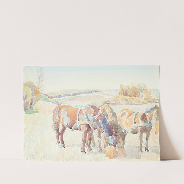 Heste på marken by Peter Hansen