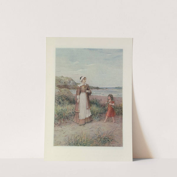 Hester and Pearl on the Seashore (1908) by George Henry Boughton