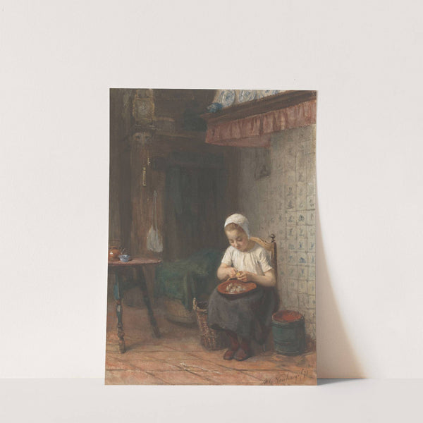 Het aardappelschilstertje (1873) by Albert Neuhuys