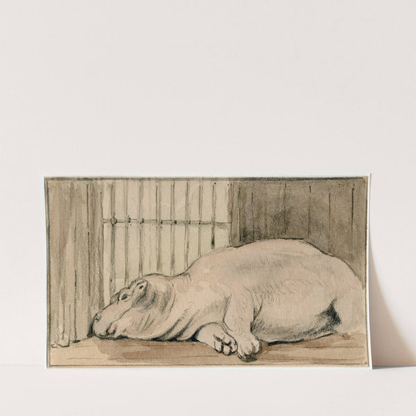 Het nijlpaard in de Engelse dierentuin (1806) by Pieter van Loon