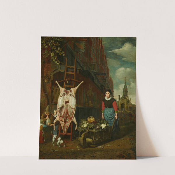 Het varken op de leer met gezicht op de Haarlemmerpoort by Michiel Van Musscher