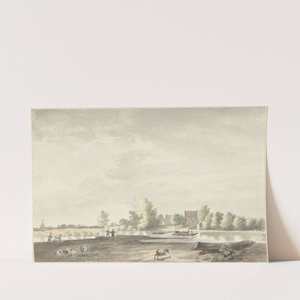 Het veerhuis aan de Lek bij Schoonhoven by Joseph Adolf Schmetterling