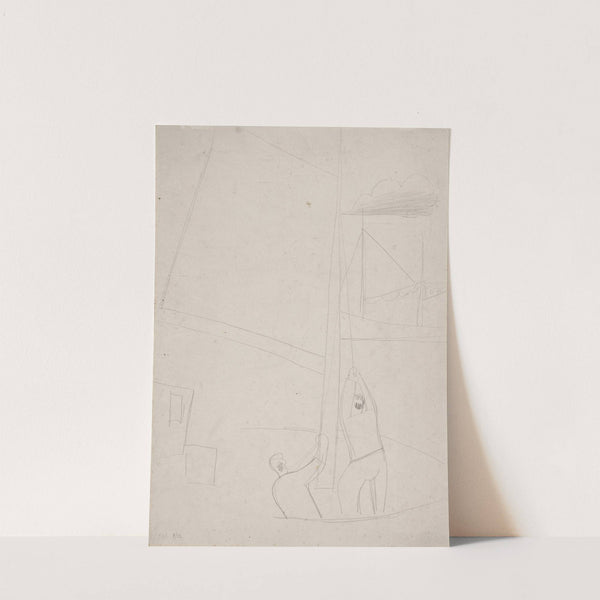 Het zeil hijsen (1930) by Jean Brusselmans