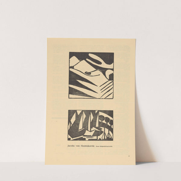 Heuvellandschap en zeilschepen bij bomen (1914) by Jacoba van Heemskerck