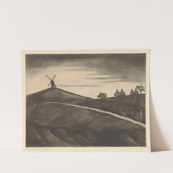 Heuvellandschap met ploegende os bij Etikhove by Lodewijk Schelfhout