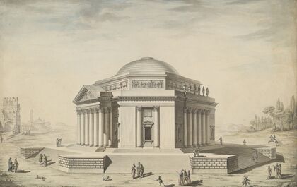Hexagonal Temple in an Italianate Landscape