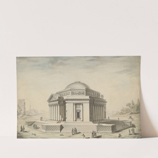 Hexagonal Temple in an Italianate Landscape by Louis Gustave Taraval