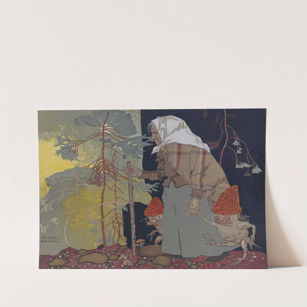 Hexe mit Pilzmännchen by Franz Wacik