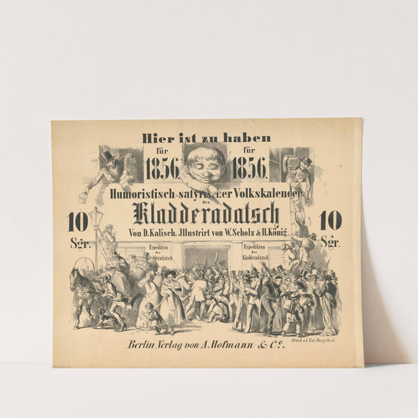 Hier ist zu haben für 1856 humoristisch-satyrischer Volkskalender Kladderadatsch (1855) by Gustav Bartsch