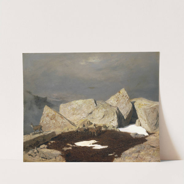 High Mountain Landscape With Chamois (Around 1849) by Arnold Böcklin