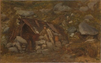 Highlander in Front of a Hut