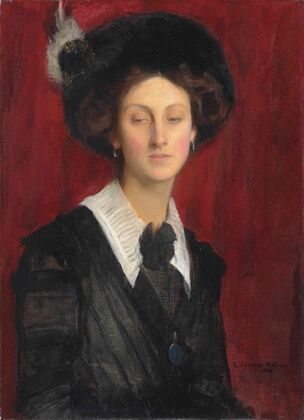 Hilda in a black hat