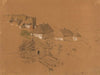 Hill in Sandomierz with ruins of a wall tower and houses (1852)
