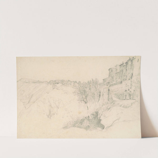 Hillside with Houses and Figures by Worthington Whittredge