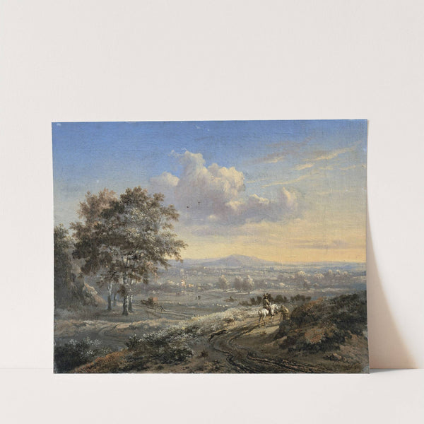 Hilly Landscape with a Rider on a Country Road (1655 - 1684) by Jan Wijnants