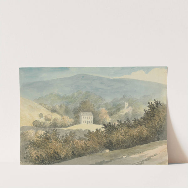 Hilly Landscape with House by Edward Francis Burney