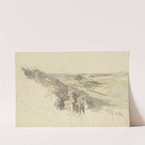 Hilly Landscape with Landsberg Castle (1830-1836) by Carl Wagner