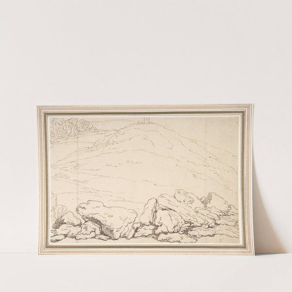Hilly landscape with rocks by Thomas Rowlandson