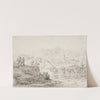 Hilly Landscape with Stream and Figures (1609 - 1685) by Herman Saftleven