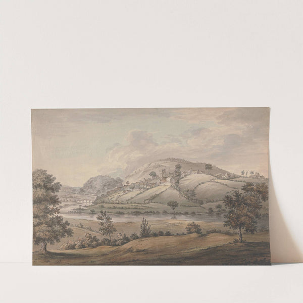 Hilly Landscape with Village and River by Jonathan Fisher
