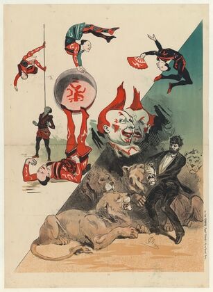 Hippodrome – acrobates japonais, clowns et dompteur de fauves (1883)