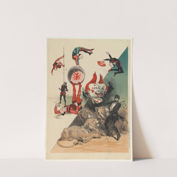 Hippodrome – acrobates japonais, clowns et dompteur de fauves (1883) by Jules Chéret