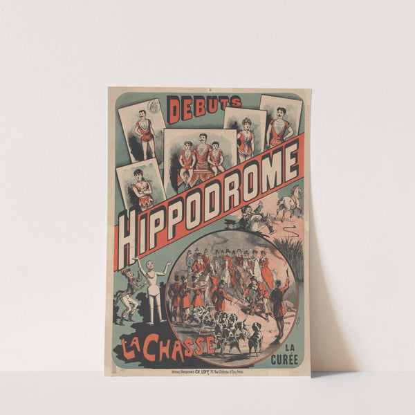 Hippodrome. La chasse la curée affiche (1882-1888) by Imp. Charles Lévy