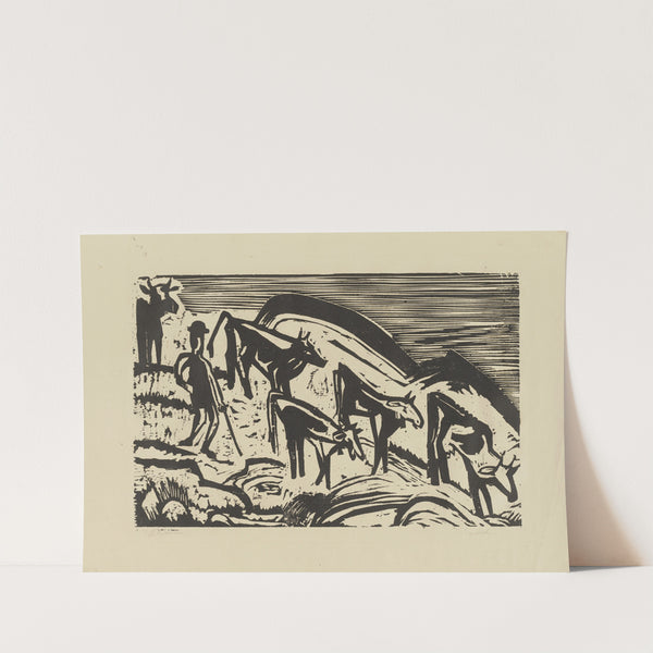 Hirt mit fünf absteigenden Kühen (1928) by Ernst Ludwig Kirchner