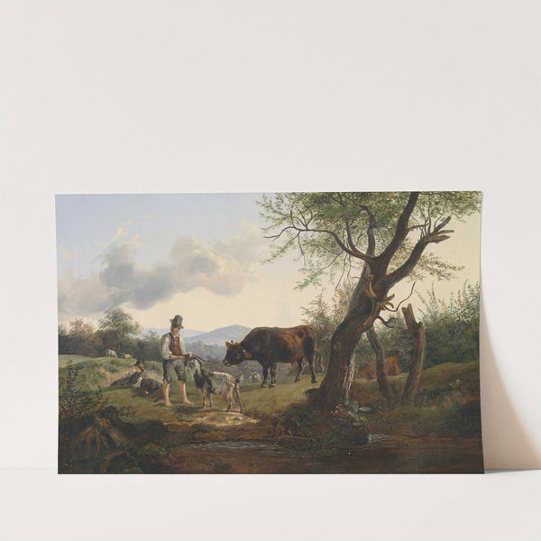 Hirte mit Ziegenbock by Friedrich August Matthias Gauermann