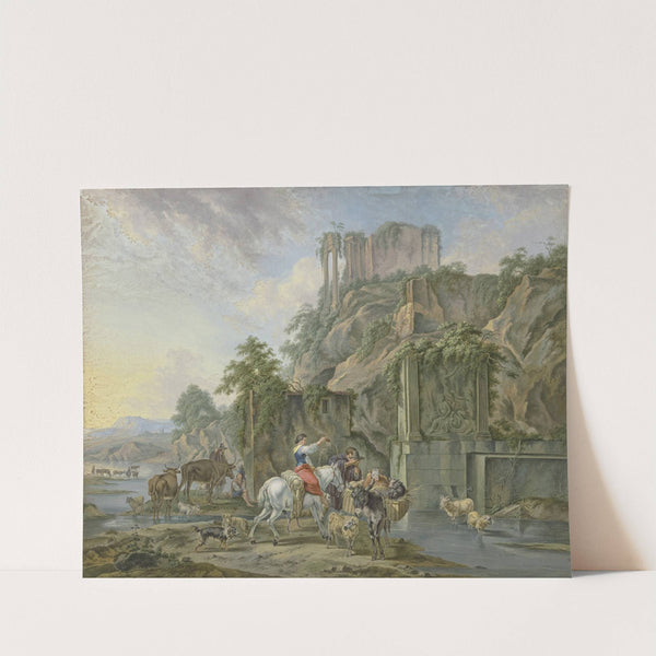 Hirten an einem römischen Brunnen by Johann Albrecht Friedrich Rauscher