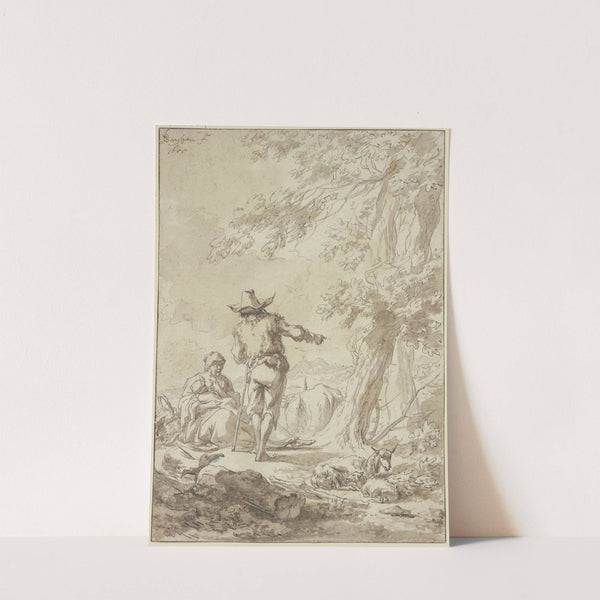 Hirtenfamilie unter einem Baume ruhend by Nicolaes Pietersz. Berchem