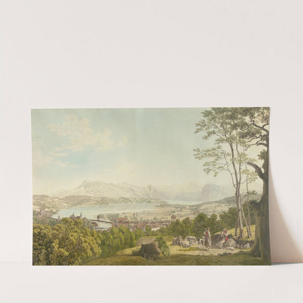 Hirtenszene vor Luzern by Johann Jakob Biedermann