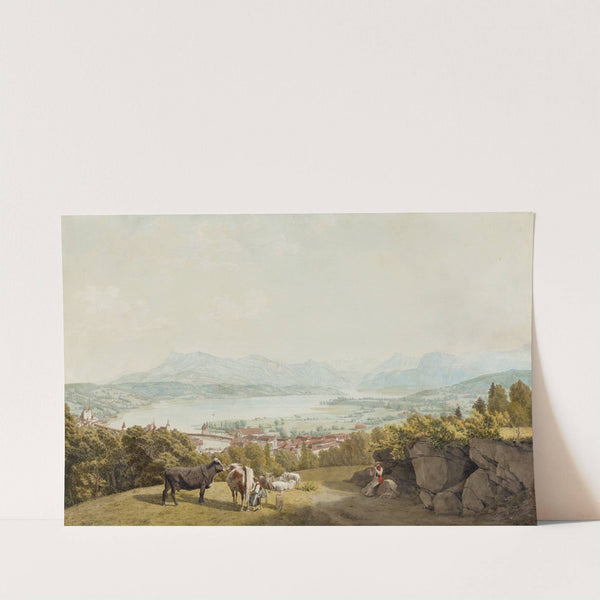 Hirtenszene vor Luzern by Johann Jakob Biedermann