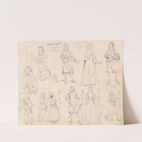 Historical Figures around the Battle of the Golden Spurs such as Louis of France, his Wife Margaret and his Son Philip, Joan of Navarre, Jacques de Chatillon and Others by Nicaise De Keyser