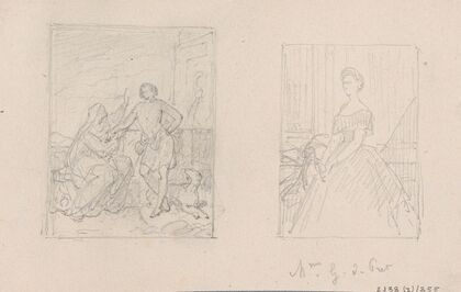 Historical Scene and portrait of madame De Pret