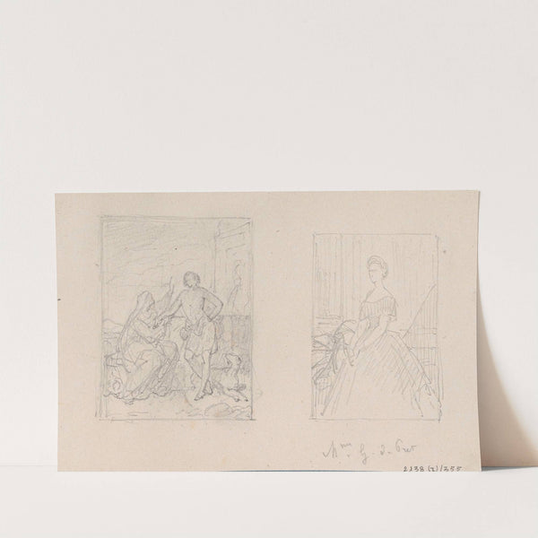 Historical Scene and portrait of madame De Pret by Nicaise De Keyser