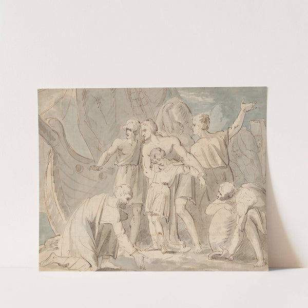 Historical Subject with Men and a Boy Near a Ship by William Hamilton